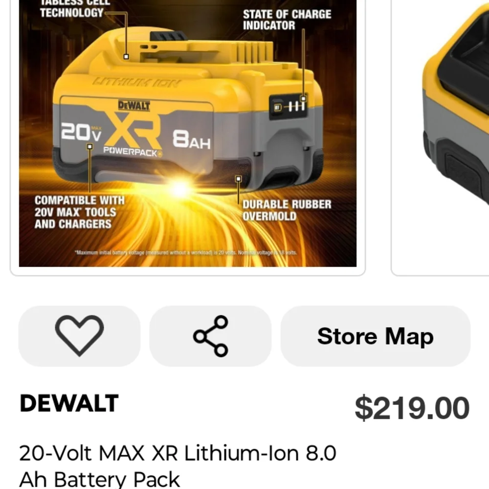 DeWalt 20V MAX XR Lithium-Ion Battery Pack